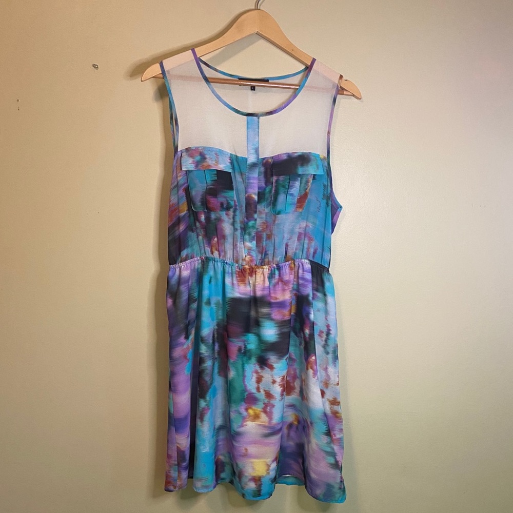 Alex & Alex Silk Watercolour print dress